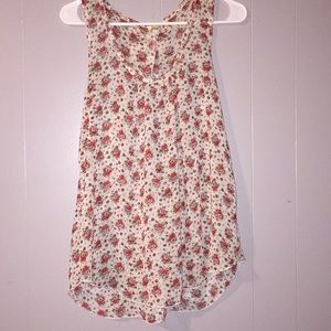 Sheer floral tank top